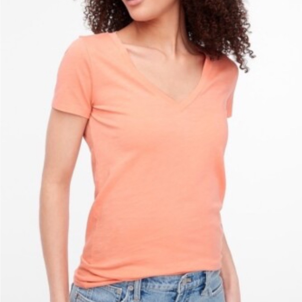 J. Crew Bright Orange V-Neck Tee